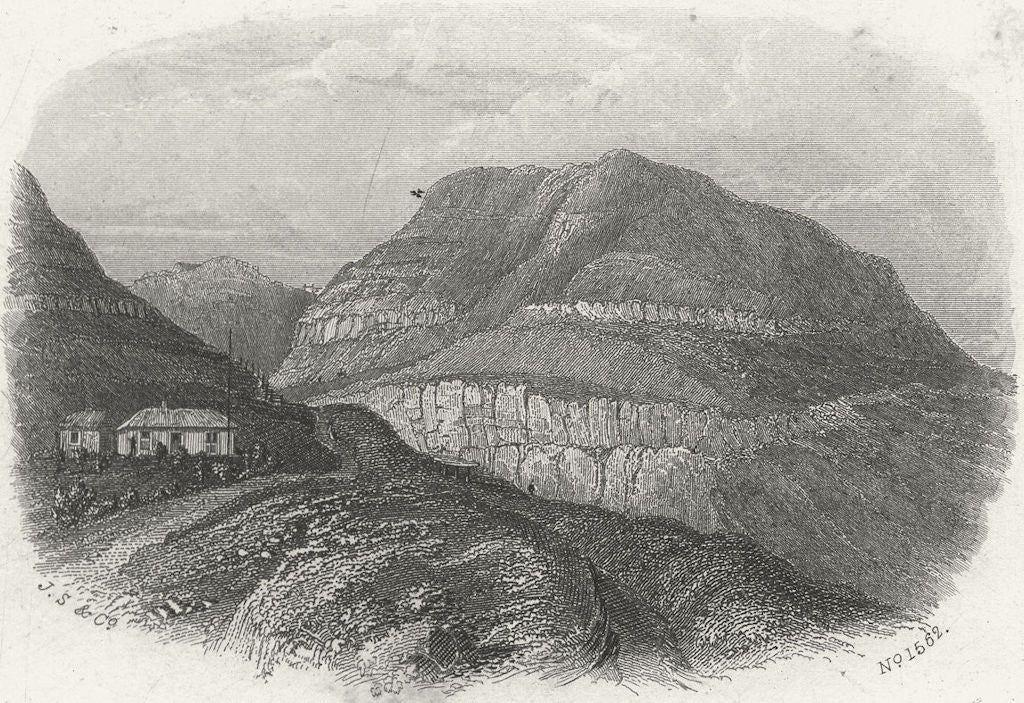IOW. Blackgang Chine c1850 old antique vintage print picture